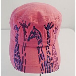 San Diego Zoo Giraffe Logo Girls Pink Youth Adjustable Hat Baseball Cap Giraffes